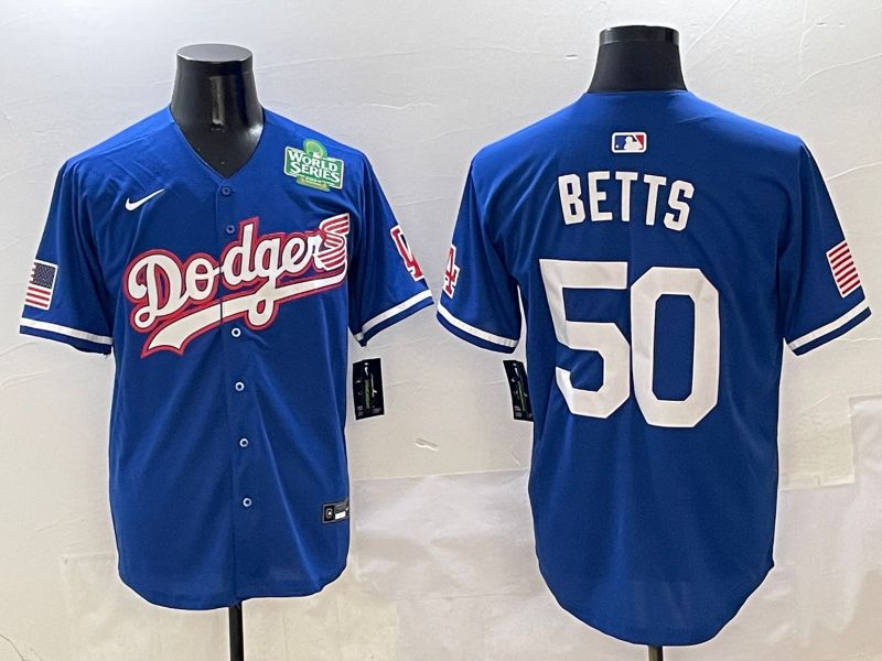 Men Los Angeles Dodgers #50 Betts Blue Second generation Joint Name Nike 2025 MLB Jersey style 7->los angeles dodgers->MLB Jersey